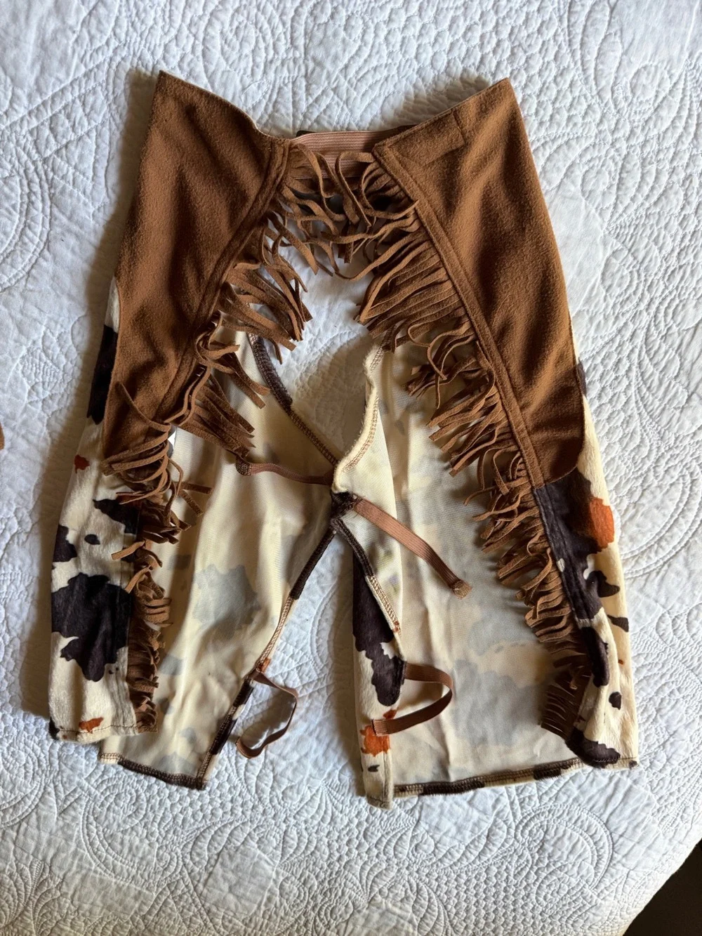 The Children's Place Brown, Cream & Rust Cow Print Vest Set Size 2/3 Girls
